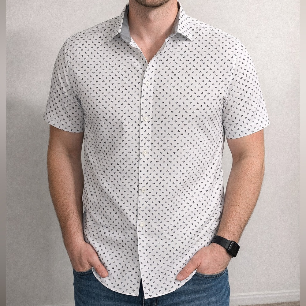Michael Kors Men’s Short Sleeve Button-Up Shirt | XL